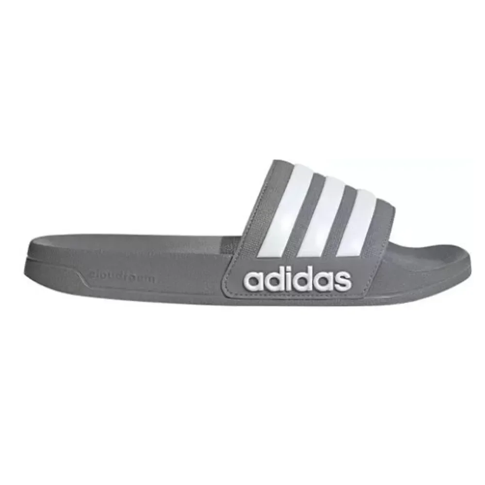 NEW adidas Adilette Shower Men's Slide Sandal Gray White Size 8